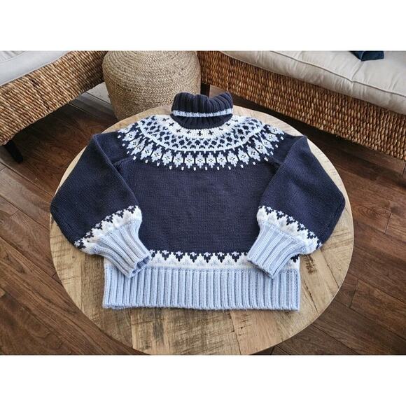 St. Johns Bay Fairisle Turtleneck Sweater Womens Size M Chuncky Knit Nordic - Picture 9 of 11